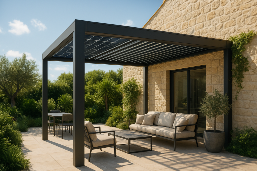 Pergola bioclimatique adossée solaire : prix et conseils